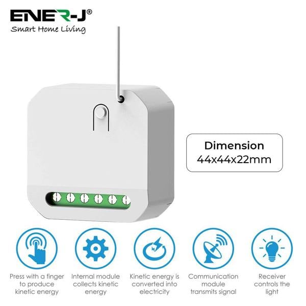 ENER-J Non-Dimmable 5A RF Mini Receiver With BG Grid Switch (Combo Pack)