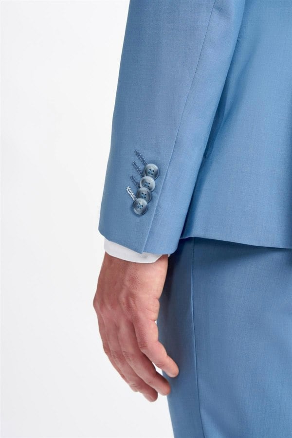 Bond Ocean Blue Double Breasted Blazer Cuff