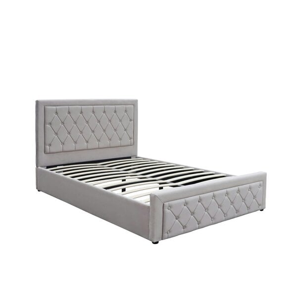 Kosy Koala Ottoman Storage Gaslift Bed 4ft6 Double Grey Velvet With Memory Foam Mattress
