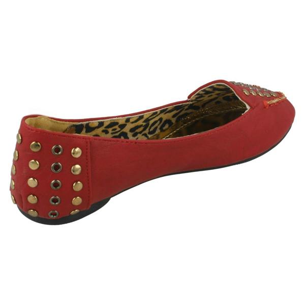 Spot On Girls Spot On Studded Saddle Trim Ballerinas H2272