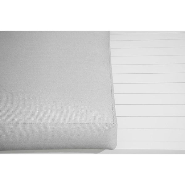Premium 5 Seater Garden Coffee Table Set - White Aluminium Corner Sofa & Grey - LoopsDirect