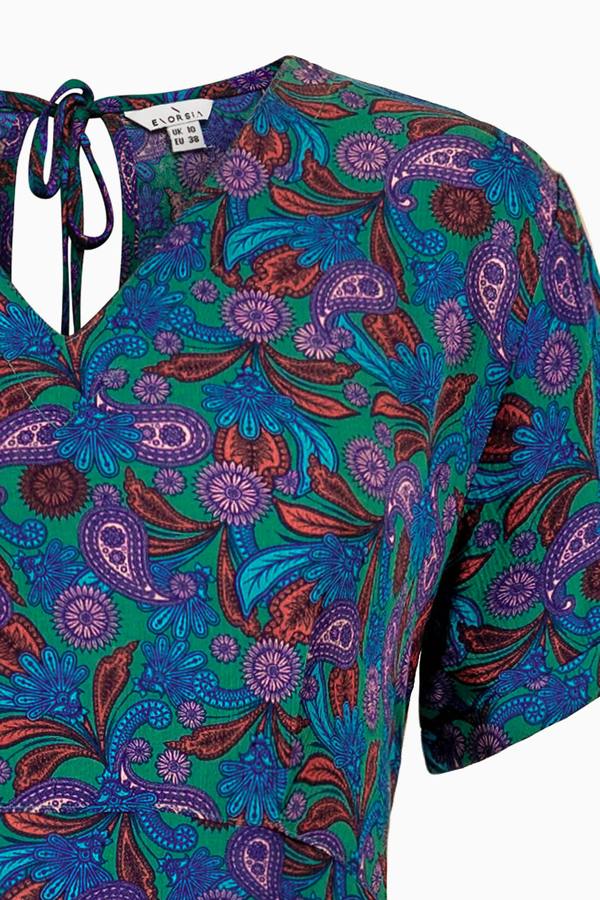 ENORSIA Paisley Tiered Maxi Dress