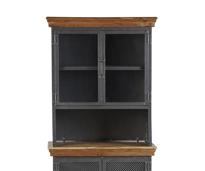 IH Design Dunphy Industrial Sideboard Hutch  Wood & Metal