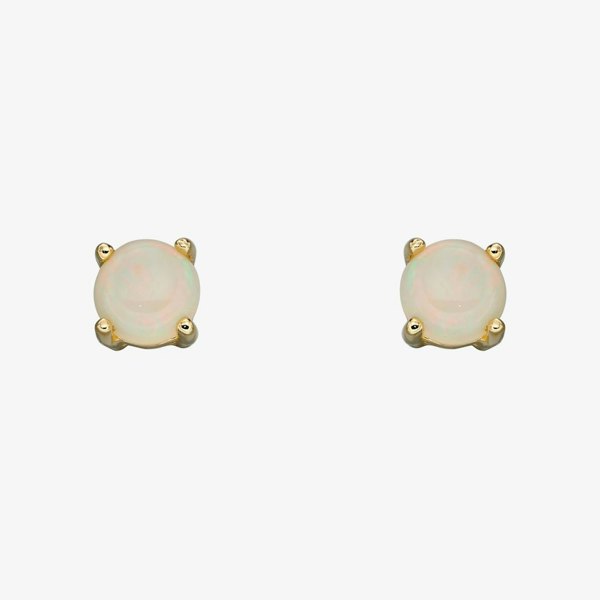 T. H. Baker 9ct Yellow Gold Opal October Birthstone Stud Earrings GE2335