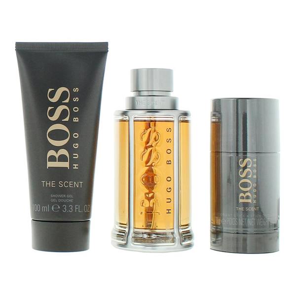Hugo Boss The Scent Eau de Toilette 100ml, Shower Gel 100ml + Deodorant Stick 75ml Gift Set for Him