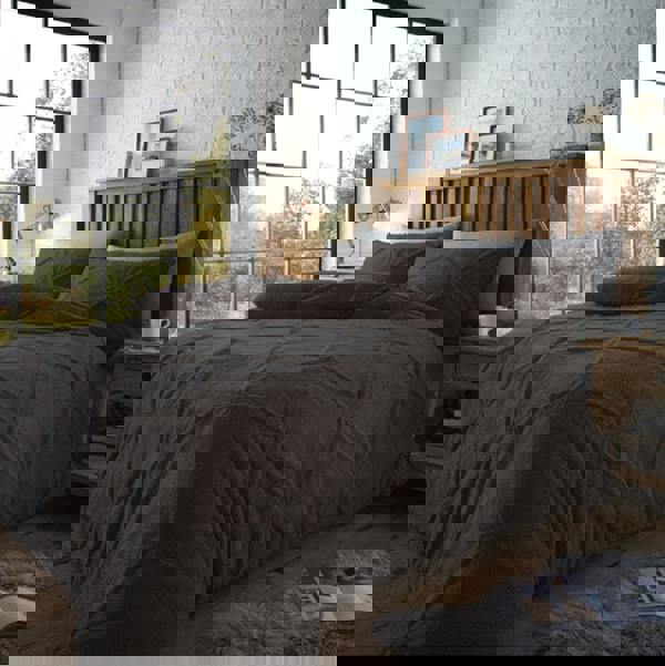 Smart Living Chiswick Pintuck Duvet Cover and Pillowcase Set - Charcoal