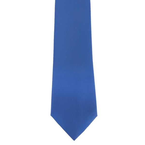 Premier Mens Plain Satin Tie (Narrow Blade) (Pack of 2) - Mid blue