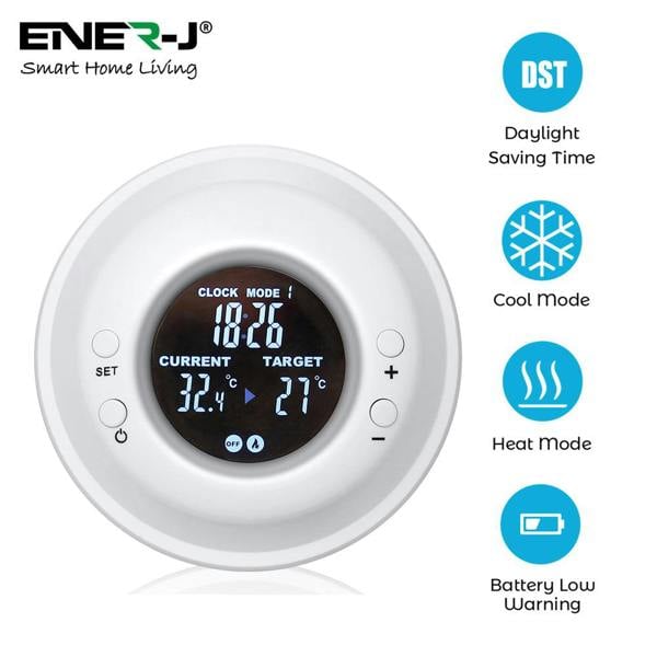 ENER-J Thermostat RF Plug Digital Temperature Controller for Infrared Heating Panel with Heating and Cooling Mode. with UK Plug, Max 3680W