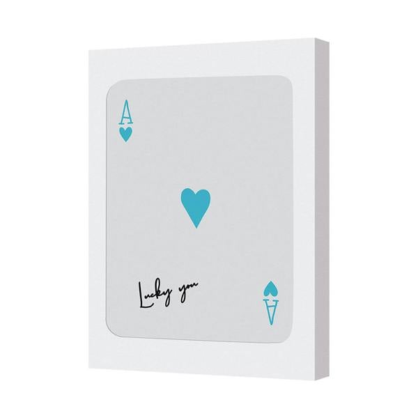Benjamin Tate Design Canvas Art Print Ace Of Hearts Card With Lucky You Message
