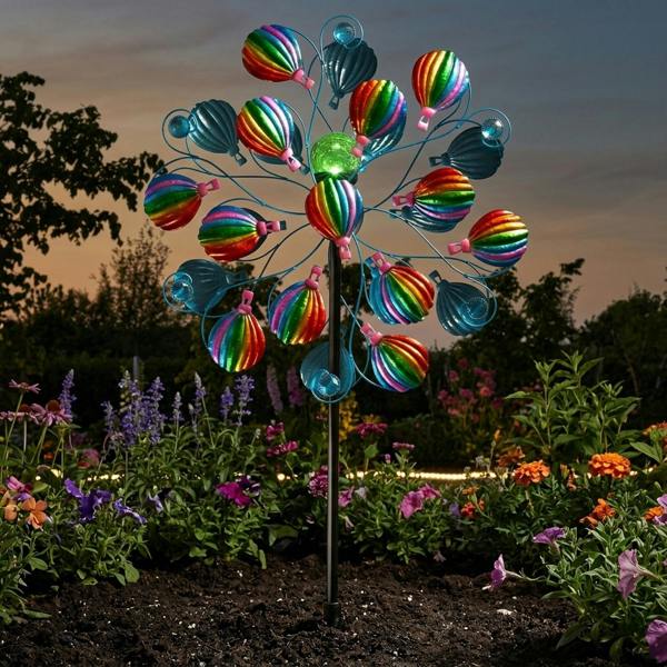 Garden Greatness SkyRunner Hot Air Balloon Solar Wind Spinner