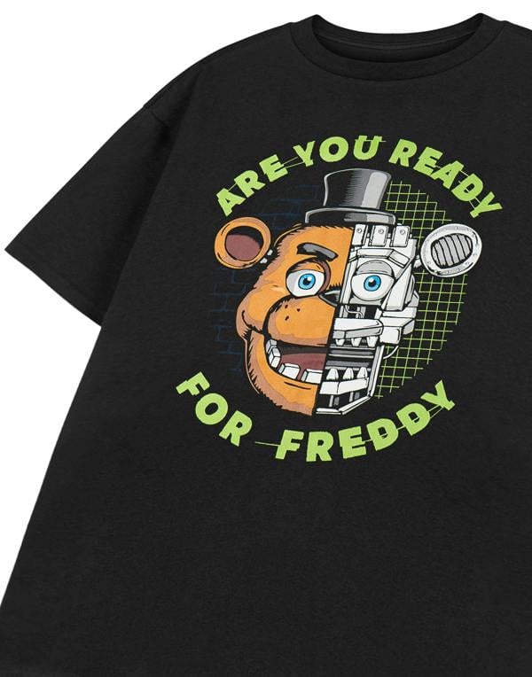 Five Nights At Freddy's Boys Black Are You Ready For Freddy Short Sleeved T-Shirt