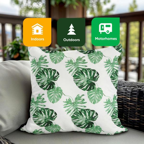Gardenwize Pair of Outdoor Scatter Cushions – Bali Leaf Design