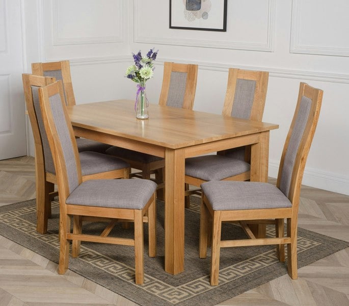 That's Furniture Oslo 150 x 90cm Medium Oak Dining Set with Stanford Oak Chairs