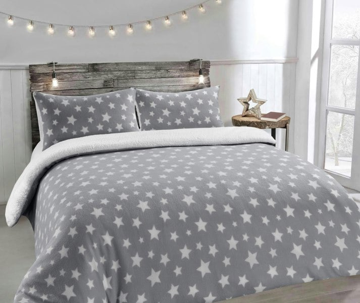 Velosso Teddy Stars Fluffy and Warm Fleece Duvet Cover Set
