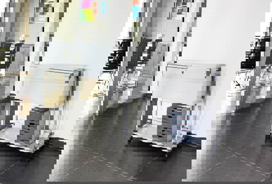 Durable Locking Lid Suspension File Trolley | for 100 A4 Folders | Grey