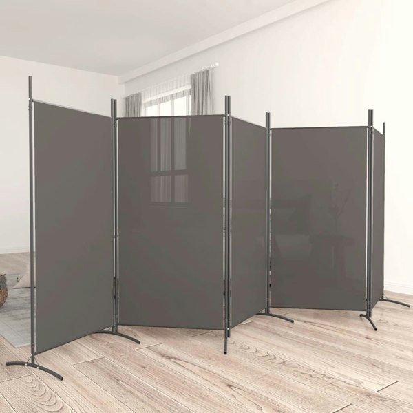 Berkfield 5-Panel Room Divider Anthracite 433x180 cm Fabric