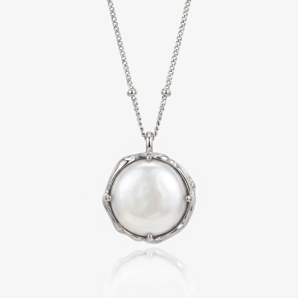 Muchv Baroque Pearl Necklace With Bobble Chain in 18k Gold or Silver