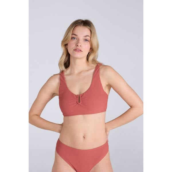 Animal Womens/Ladies Florence Ribbed Bikini Top - Burgundy - 