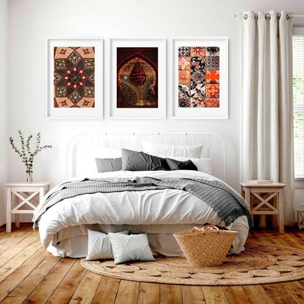 Islamic geometry patterns | set of 3 Bedroom wall art