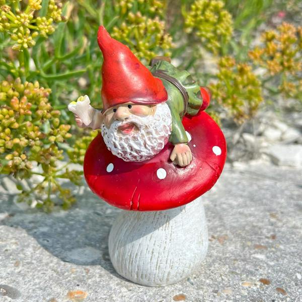 Boltze Pair of Mushroom Gnome Garden Ornaments