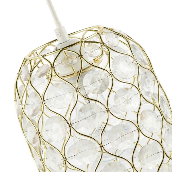 Glamorous Gold Plated Pendant Shade with Clear Faceted Acrylic Discs Image 4