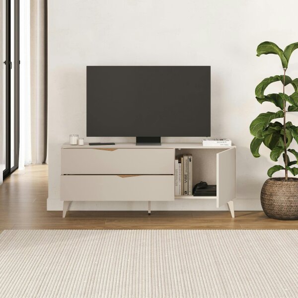 Decortie Jaden TV Unit for TVs up to 60in 2 Drawers and Door 150 x 35 x 61 cm