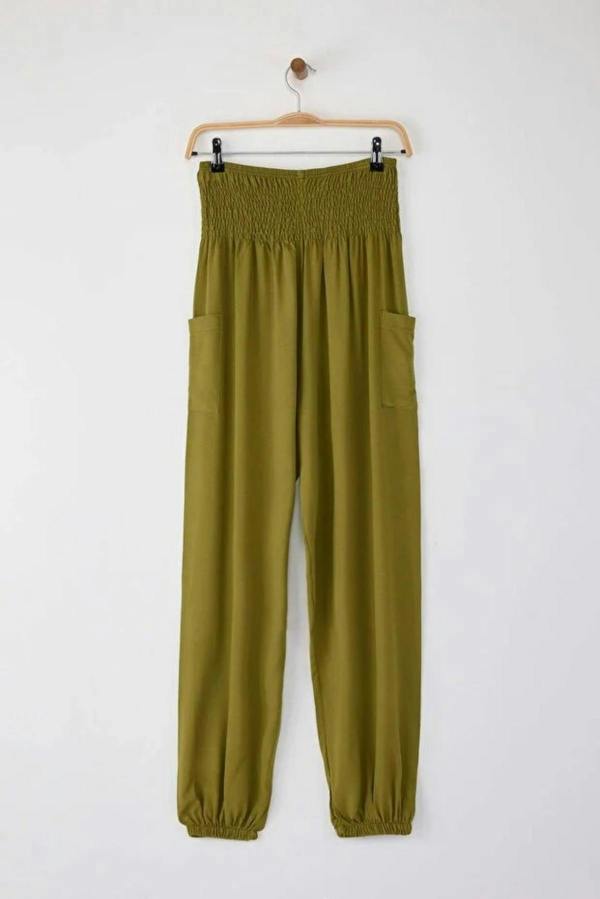 Hoxton Gal Woven Harem-Style Pants with Elasticated Cuffs