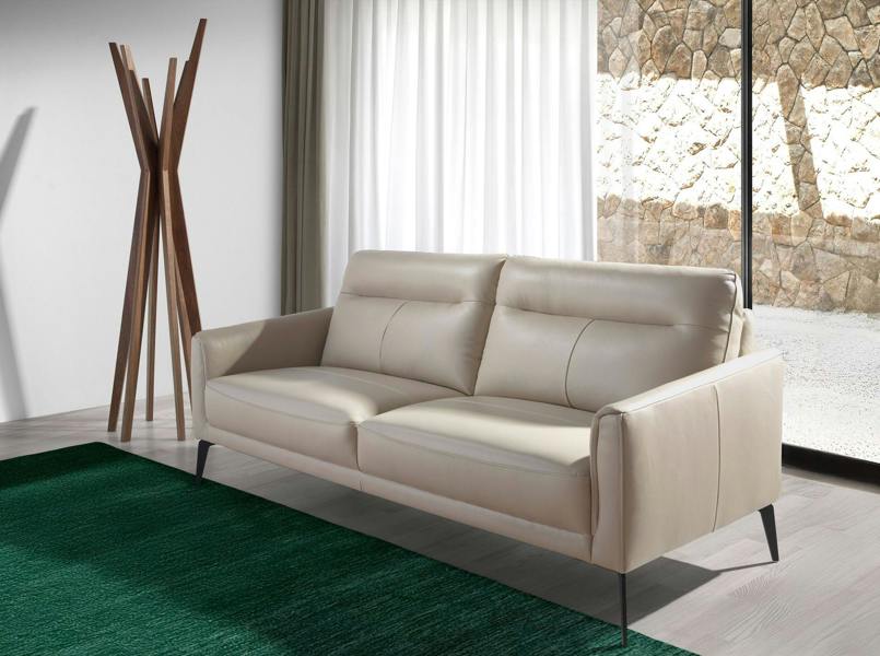 Angel Cerdá Taupe grey leather sofa 6137/6138