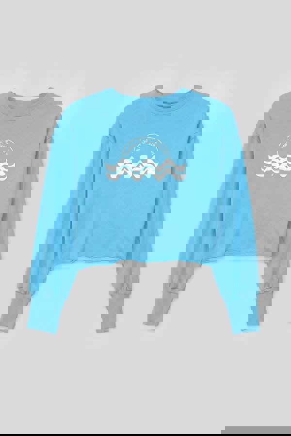 ENORSIA Raw Edge Chest Print Sweatshirt