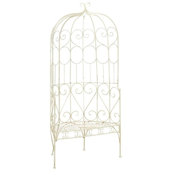 Berkfield Garden Bench 95 cm Iron Antique White