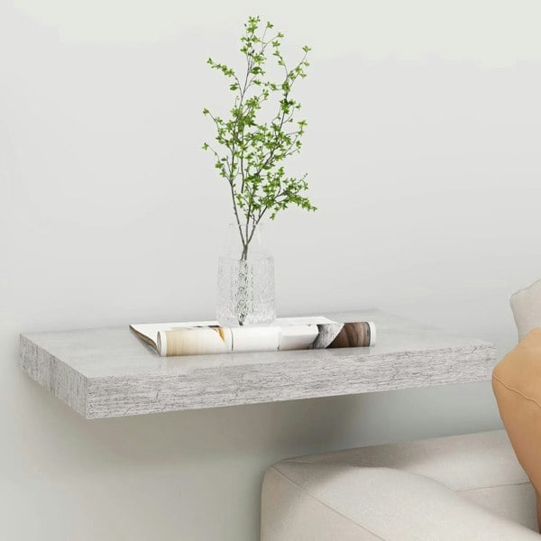 Berkfield Floating Wall Shelf Concrete Grey 40x23x3.8 cm MDF