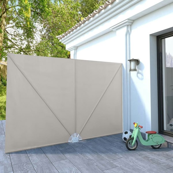 Berkfield Collapsible Terrace Side Awning Cream 300x200 cm