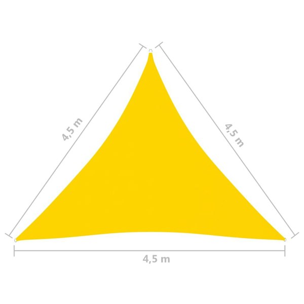 Berkfield Sunshade Sail Oxford Fabric Triangular 4.5x4.5x4.5 m Yellow