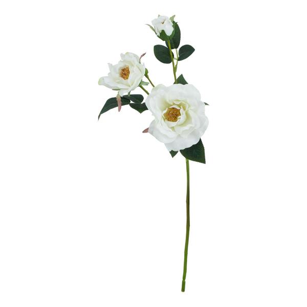 Wyld Haus Set of 3 Artificial Flowers White Tea Rose Stems