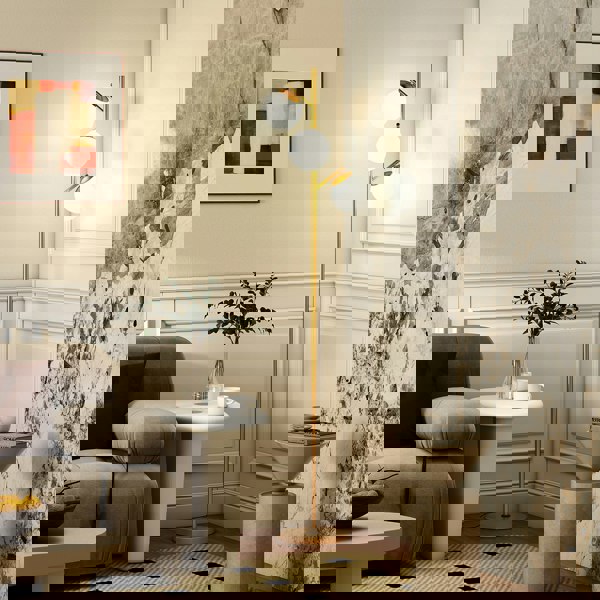 HOMCOM Modern Tree Floor Lamp with 3 Light, for Living Room Bedroom, Silver