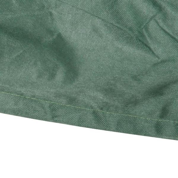 Green patio cover hem and seam stitching, smooth Oxford fabric fold