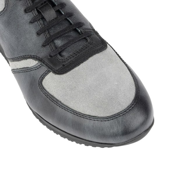 Embassy London San Francisco - Grey & Grey - Men's lace-up leather & suede trainer