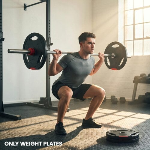 SPORTNOW Olympic Weight Plates Set for Home Gym, 2 x 5kg, 2 x 2.5kg, Black - 2 x 7.5kg, 2 x 5kg