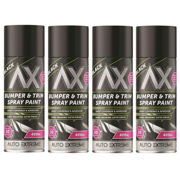 Rapide 4X Auto Extreme Bumper & Trim Black Spray Paint 400ml