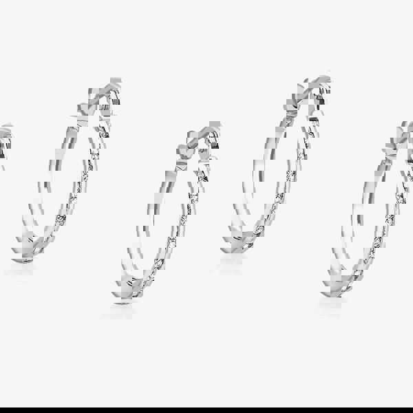 T. H. Baker 9ct White Gold Cubic Zirconia Hoop Earrings 5.58.8359