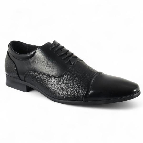 Dolcetto Men's Black Classic Lace-Up Brogue Formal Shoes