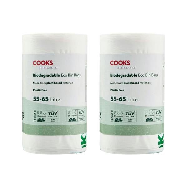 Cooks Professional Biodegradable Bin Bags | 55-65L - 50