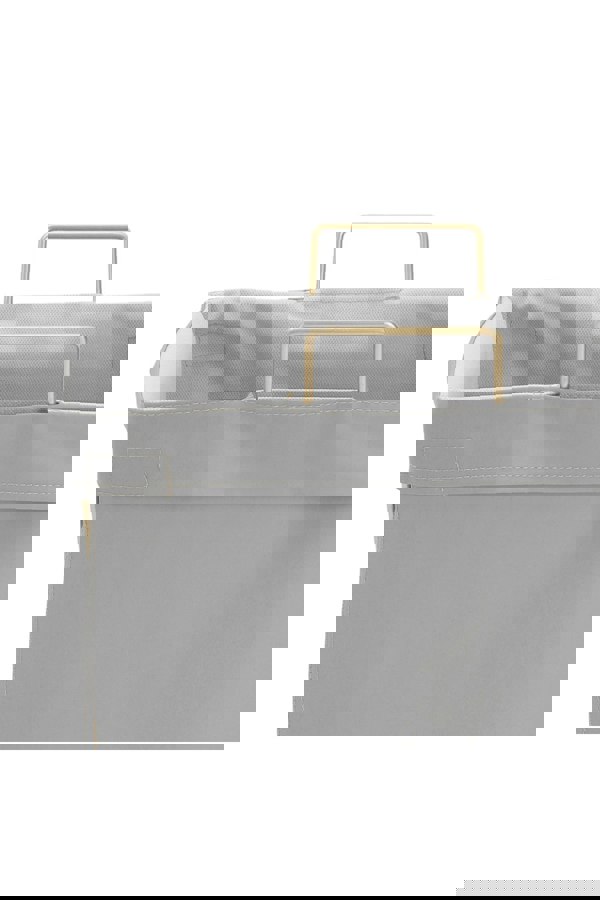 Living and Home Collapsible PU Leather Laundry Hamper with Metal Frame Grey Bathroom