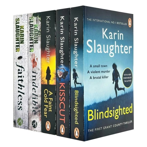 Grant County Series 5 Books Collection Set By Karin Slaughter (Blindsighted, Kisscut, A Faint Cold Fear, Indelible & Faithless)