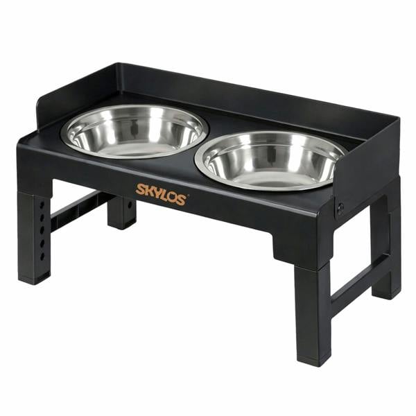 Skylos Elevated Pet Feeder Double Raised Dog Bowls 6 Height Food Water Feeding