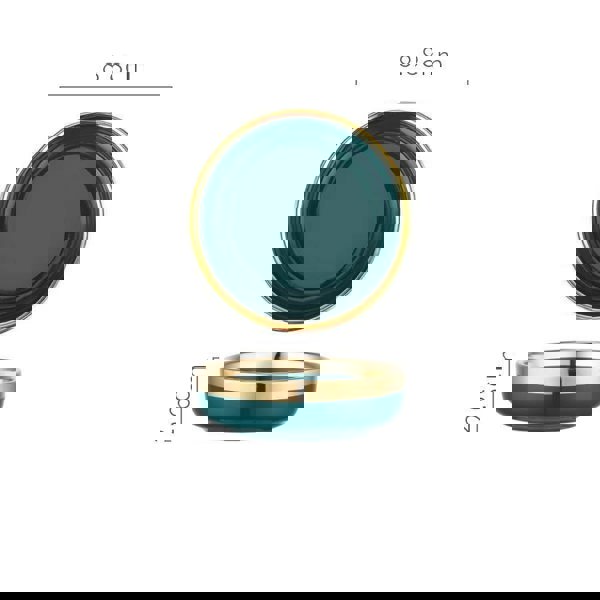 9 Piece Dinner Set, Green And Gold-Weilai Concept-Weilai Concept