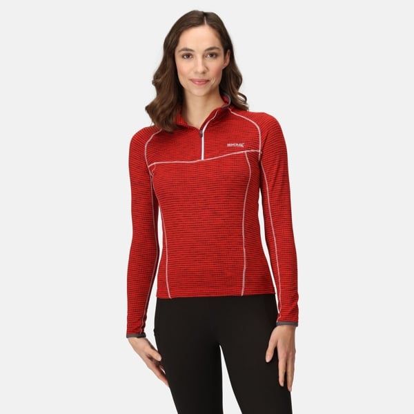 Regatta Yonder Half Zip Women's Quick Drying Running Fleece Top - Rumba Red