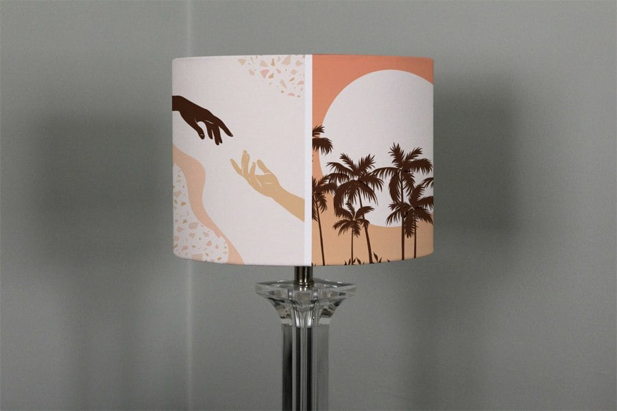 Benjamin Tate Design Paper cut male & female, abstract & floral collages, landscape scenes (Ceiling & Lamp Shade)