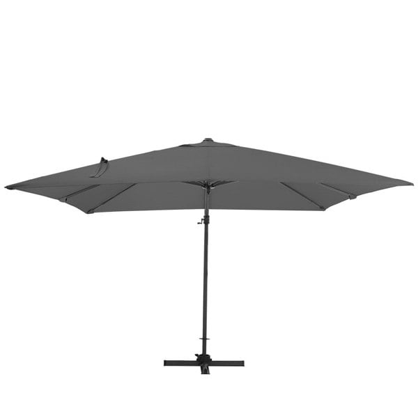 Dark Grey 3 x 3 m Square Cantilever Parasol Outdoor Hanging Umbrella for Garden and Patio Parasols Living and Home