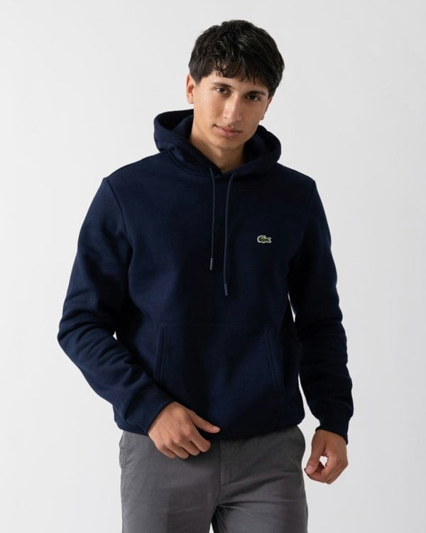 Lacoste Mens Fleece Hoodie - Navy Blue 166